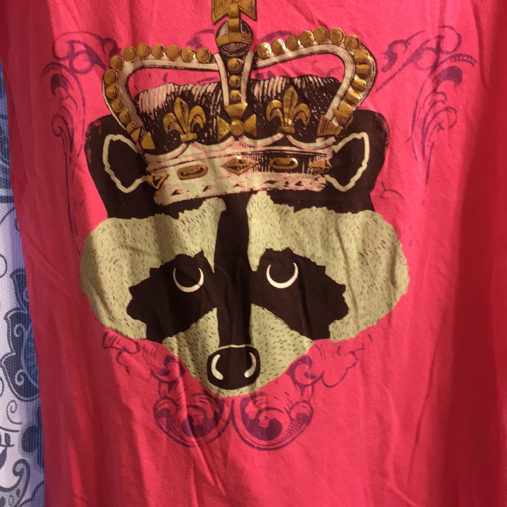 Hostility raccoon v neck pink L
